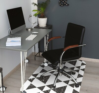 Office chair mat Black and white triangles