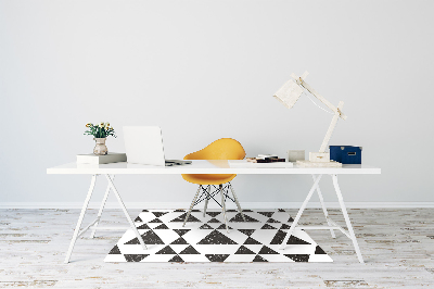 Office chair mat Black and white triangles