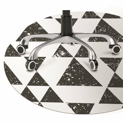 Office chair mat Black and white triangles