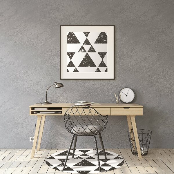 Office chair mat Black and white triangles