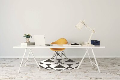 Office chair mat Black and white triangles