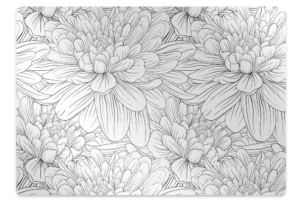 Office chair mat sketched flowers