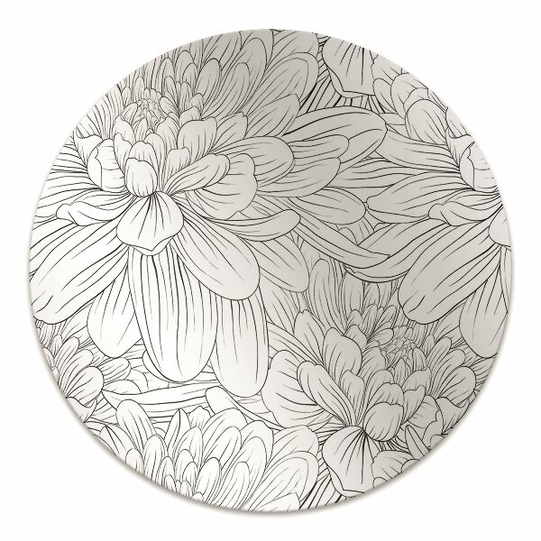 Office chair mat sketched flowers