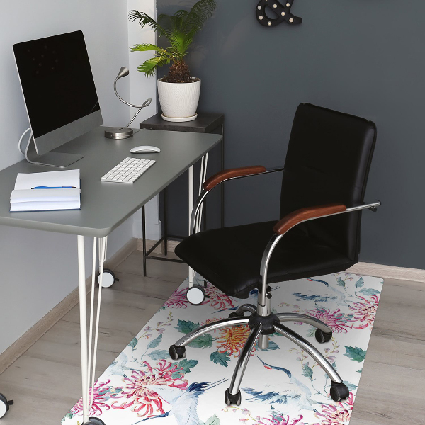 Office chair mat Cranes in flight