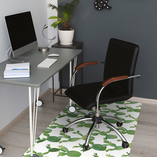 Chair mat floor panels protector painted cacti