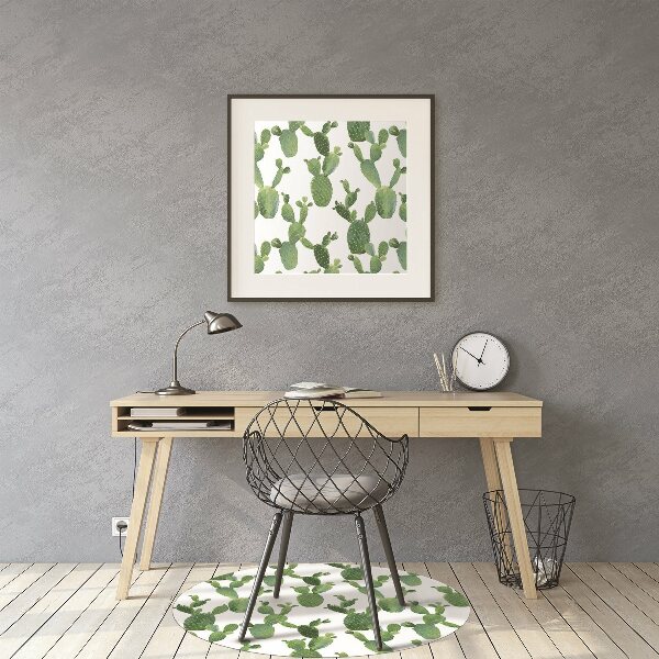 Chair mat floor panels protector painted cacti