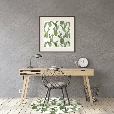 Chair mat floor panels protector painted cacti