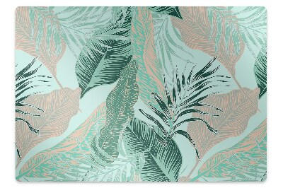 Office chair mat tropical leaves