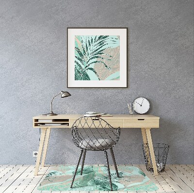 Office chair mat tropical leaves