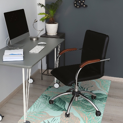 Office chair mat tropical leaves