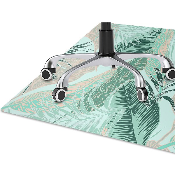 Office chair mat tropical leaves