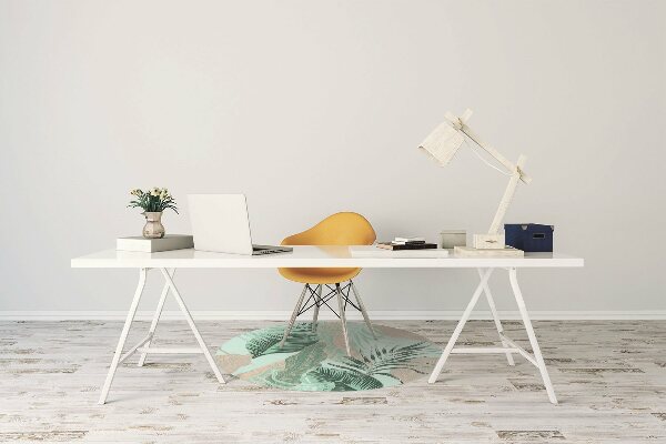 Office chair mat tropical leaves