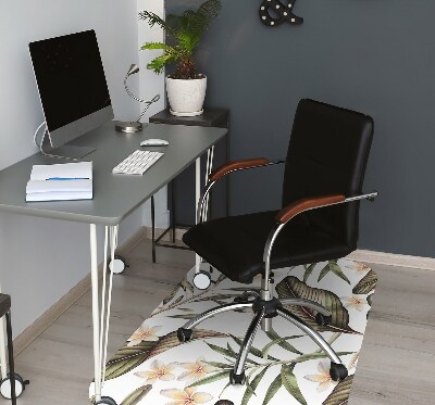 Office chair mat Leaves and flowers