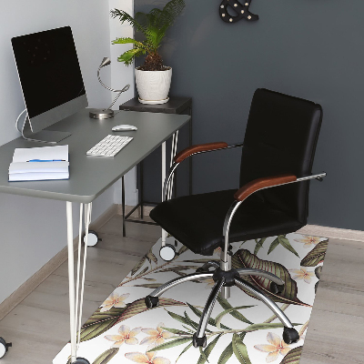 Office chair mat Leaves and flowers