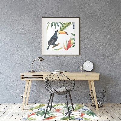Chair mat floor panels protector Toucans on a branch
