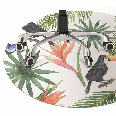 Chair mat floor panels protector Toucans on a branch