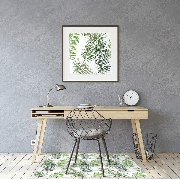 Office chair floor protector palm leaves
