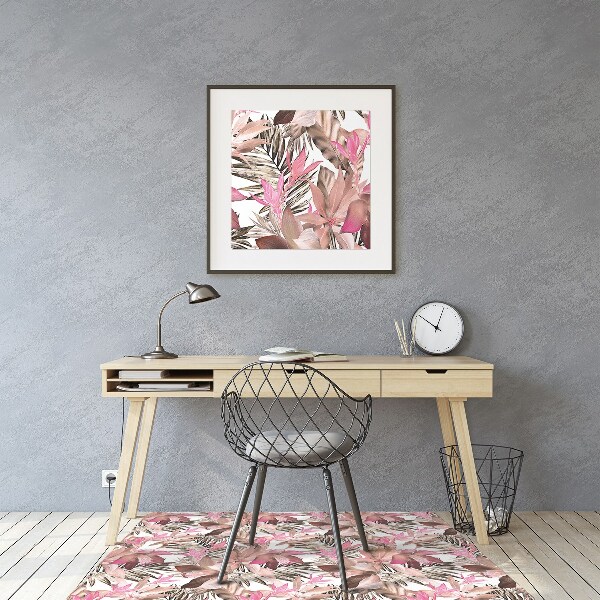 Chair mat floor panels protector tropical flower