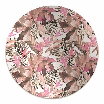 Chair mat floor panels protector tropical flower