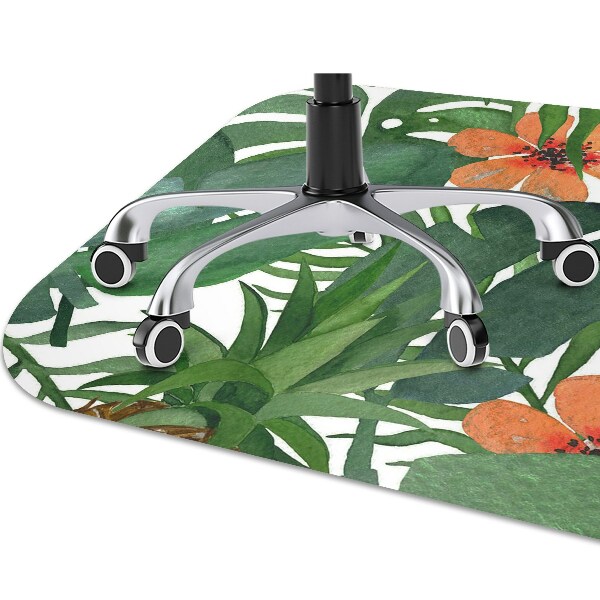 Office chair mat tropical pineapple
