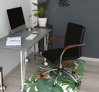 Office chair mat tropical pineapple