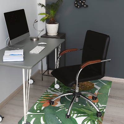 Office chair mat tropical pineapple