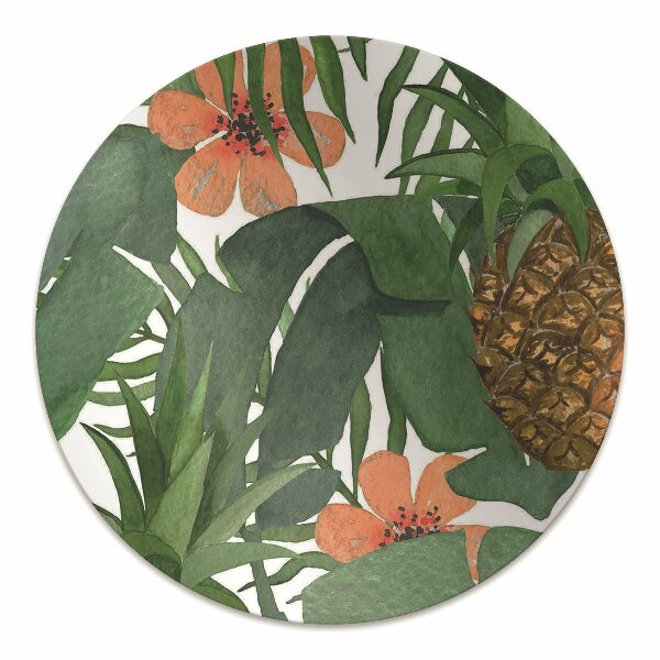 Office chair mat tropical pineapple