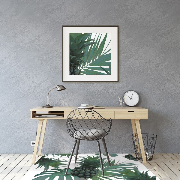 Office chair mat green pineapples