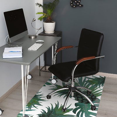 Office chair mat green pineapples