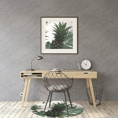 Office chair mat green pineapples