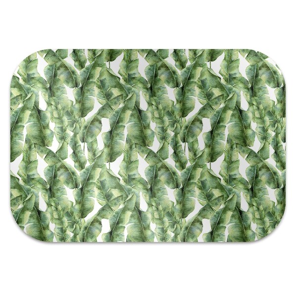 Office chair mat exotic leaves