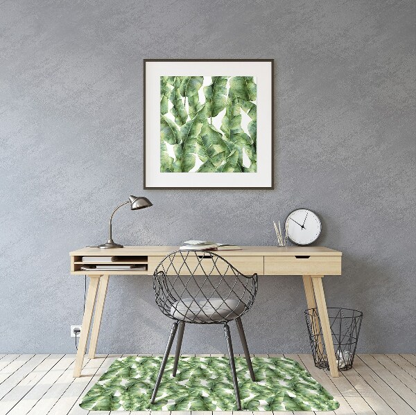 Office chair mat exotic leaves