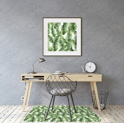 Office chair mat exotic leaves