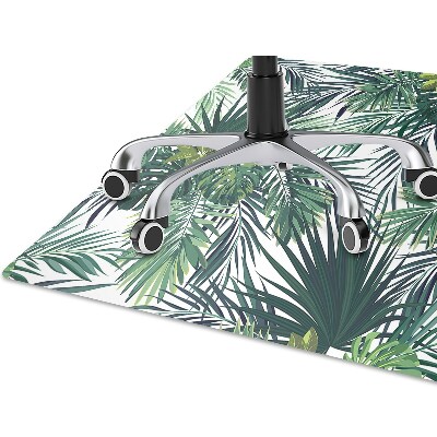 Office chair mat tropical leaves