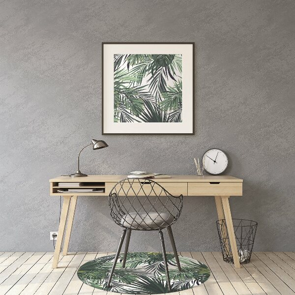 Office chair mat tropical leaves