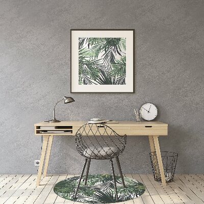 Office chair mat tropical leaves