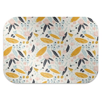 Chair mat floor panels protector pastel leaves