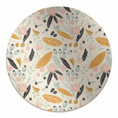 Chair mat floor panels protector pastel leaves