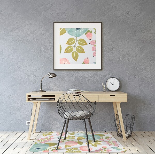 Office chair mat Spring flowers