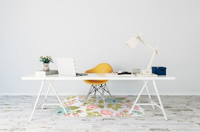 Office chair mat Spring flowers