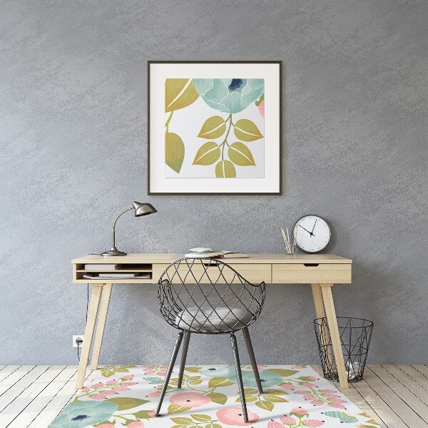 Office chair mat Spring flowers