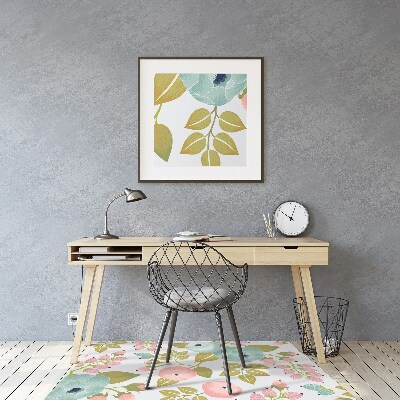 Office chair mat Spring flowers