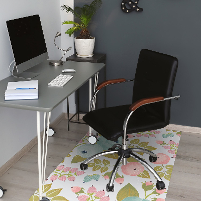 Office chair mat Spring flowers