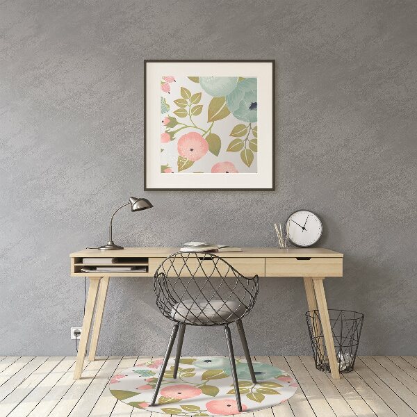Office chair mat Spring flowers