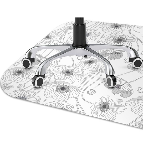 Office chair mat Poppies