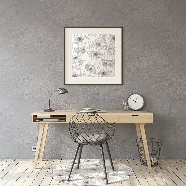 Office chair mat Poppies
