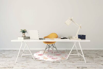 Office chair mat Flamingos and flowers