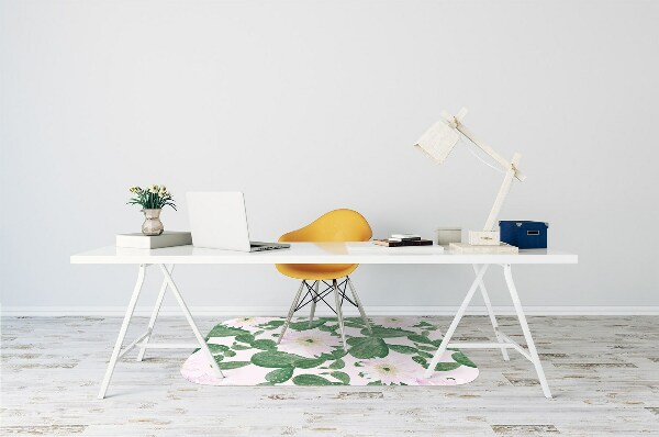 Chair mat floor panels protector flowering cacti