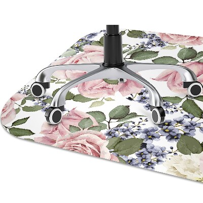 Desk chair mat Watercolor roses