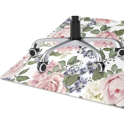 Desk chair mat Watercolor roses